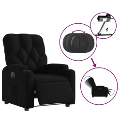 Fauteuil inclinable électrique Noir Tissu