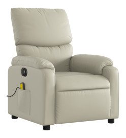 Fauteuil de massage inclinable électrique crème similicuir