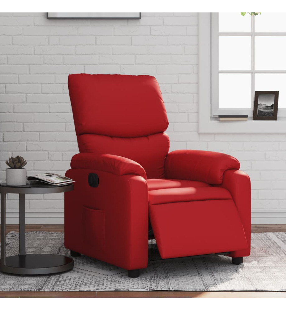 Fauteuil inclinable électrique Rouge Similicuir