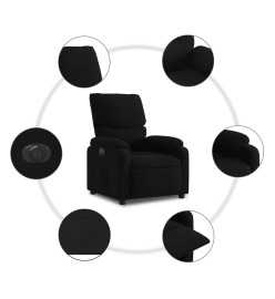 Fauteuil inclinable électrique Noir Tissu