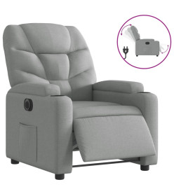 Fauteuil inclinable électrique Gris clair Tissu