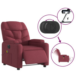 Fauteuil de massage inclinable électrique Rouge bordeaux Tissu