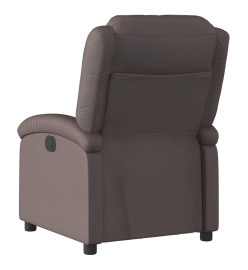 Fauteuil inclinable électrique marron foncé cuir véritable