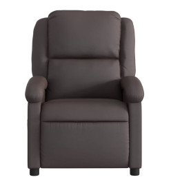 Fauteuil inclinable électrique marron foncé cuir véritable