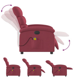 Fauteuil de massage inclinable électrique Rouge bordeaux Tissu