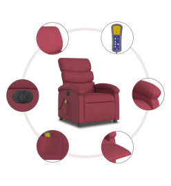 Fauteuil de massage inclinable électrique Rouge bordeaux Tissu