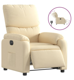 Fauteuil inclinable électrique Crème Tissu