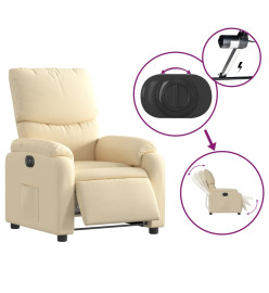 Fauteuil inclinable électrique Crème Tissu