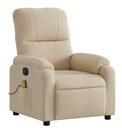 Fauteuil inclinable de massage électrique crème