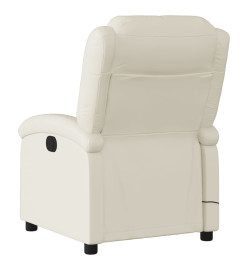 Fauteuil de massage inclinable électrique crème similicuir