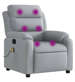 Fauteuil de massage inclinable Gris clair Tissu