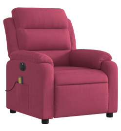 Fauteuil inclinable massage électrique rouge bordeaux velours