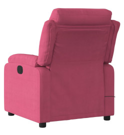 Fauteuil inclinable massage électrique rouge bordeaux velours