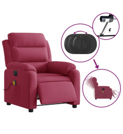 Fauteuil inclinable massage électrique rouge bordeaux velours