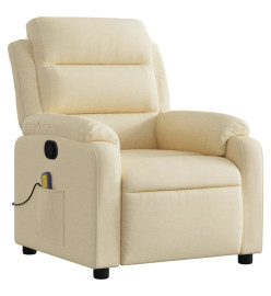 Fauteuil de massage inclinable Crème Tissu