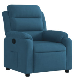 Fauteuil inclinable bleu velours