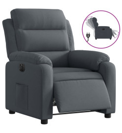 Fauteuil inclinable électrique Gris foncé Velours