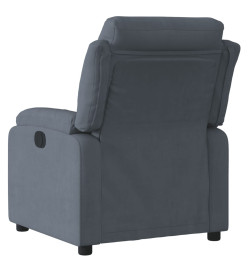 Fauteuil inclinable électrique Gris foncé Velours