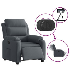 Fauteuil inclinable électrique Gris foncé Velours