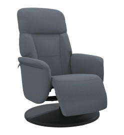 Fauteuil inclinable avec repose-pied gris foncé velours