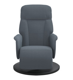 Fauteuil inclinable avec repose-pied gris foncé velours