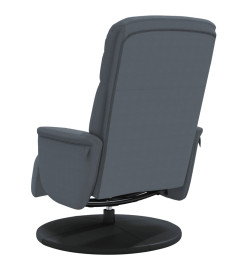 Fauteuil inclinable avec repose-pied gris foncé velours