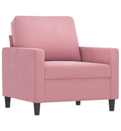 Fauteuil avec repose-pied Rose 60 cm Velours