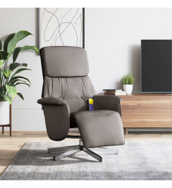 Fauteuil inclinable de massage avec repose-pieds taupe tissu