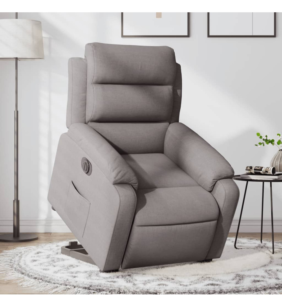 Fauteuil inclinable électrique taupe tissu