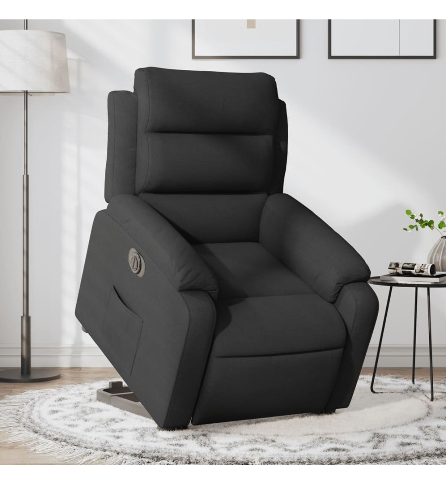 Fauteuil inclinable électrique noir tissu