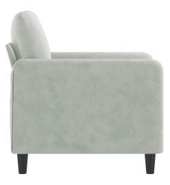 Fauteuil Gris clair 60 cm Velours