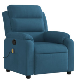 Fauteuil inclinable de massage bleu velours