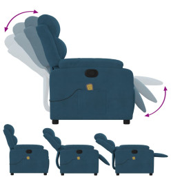 Fauteuil inclinable de massage bleu velours