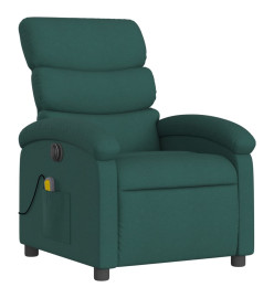 Fauteuil de massage inclinable électrique Vert foncé Tissu