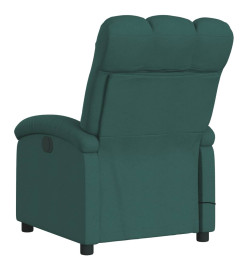 Fauteuil de massage inclinable électrique Vert foncé Tissu