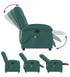 Fauteuil de massage inclinable électrique Vert foncé Tissu