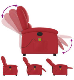 Fauteuil de massage inclinable électrique rouge similicuir