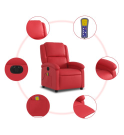 Fauteuil de massage inclinable électrique rouge similicuir