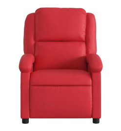 Fauteuil de massage inclinable électrique rouge similicuir