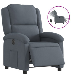 Fauteuil inclinable électrique Gris foncé Velours