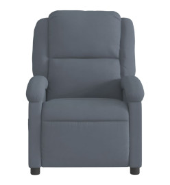 Fauteuil inclinable électrique Gris foncé Velours