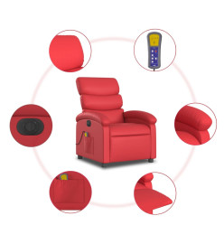 Fauteuil de massage inclinable électrique rouge similicuir