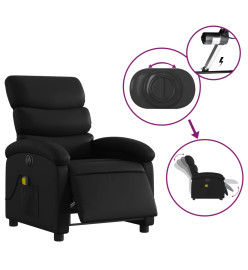 Fauteuil de massage inclinable électrique noir similicuir