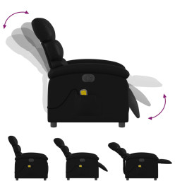 Fauteuil de massage inclinable électrique noir similicuir