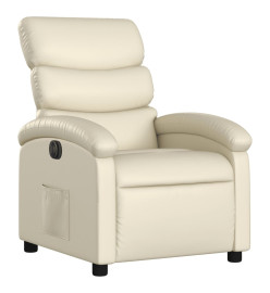 Fauteuil inclinable électrique Crème Similicuir