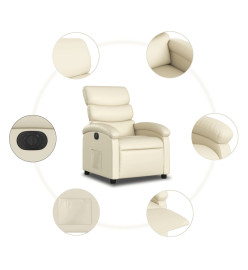 Fauteuil inclinable électrique Crème Similicuir