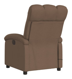 Fauteuil inclinable de massage électrique marron tissu