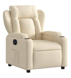 Fauteuil inclinable électrique Crème Tissu