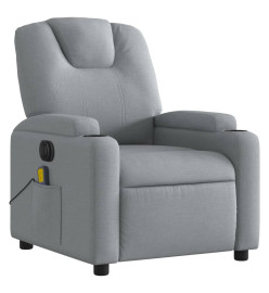 Fauteuil de massage inclinable électrique gris clair tissu