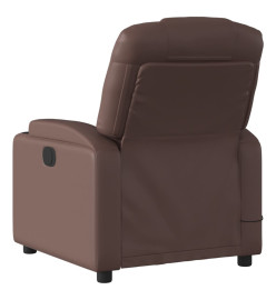 Fauteuil de massage inclinable électrique marron similicuir